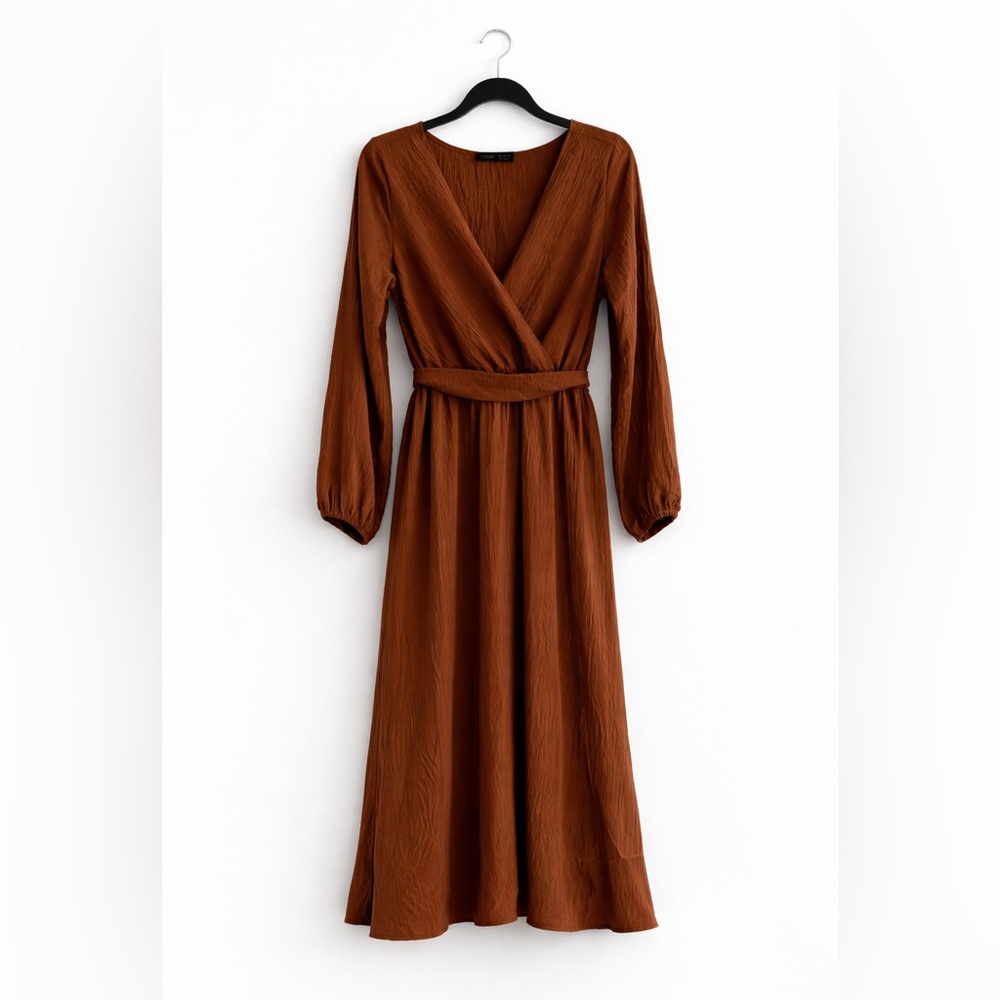 Shein Long Sleeve Brown Dress